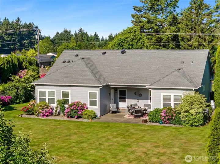 A generous, covered back patio awaits your next gathering!