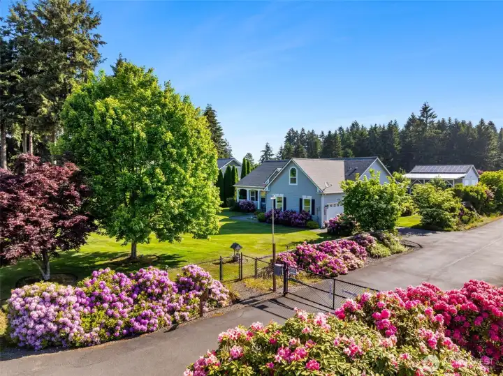 The gated, paved driveway provides peace of mind and security. No HOA dues or road noise here! Just peaceful country living!