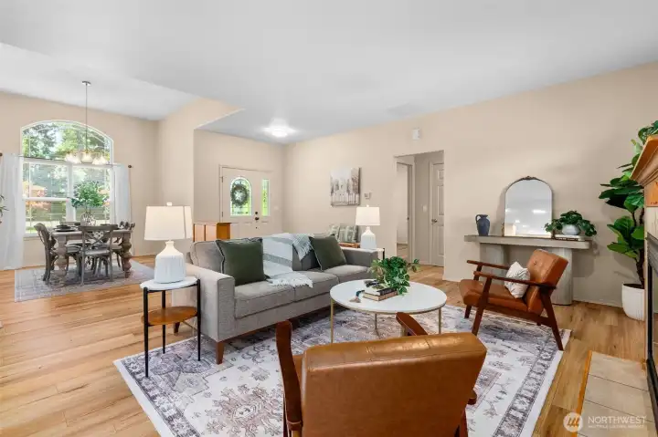 Designed for easy main floor living, the open floorplan is filled with natural light from large windows, sun tunnels and solar tubes.