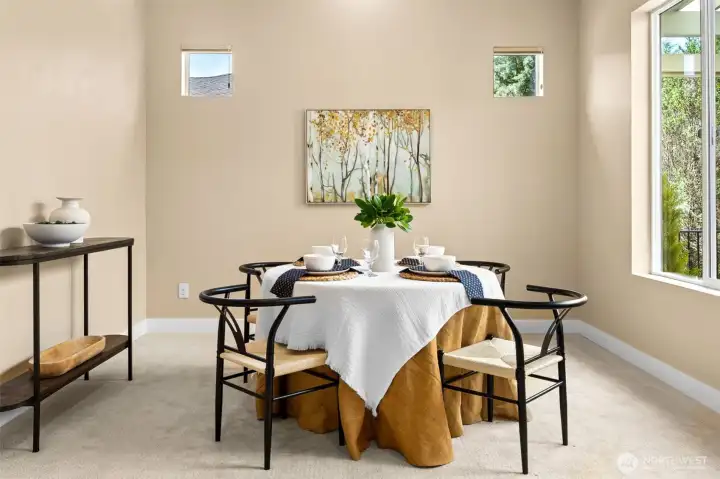 Formal dining room can also be used as a flex space, sitting room, den, etc. Also has views out to one of the covered patios