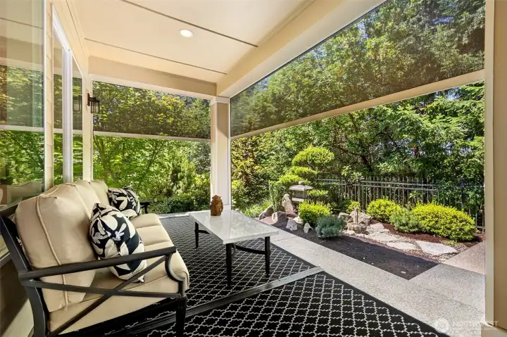 Second covered patio has 3 electric screens that completely enclose the patio