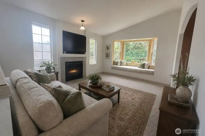 Living Room has been virtually staged