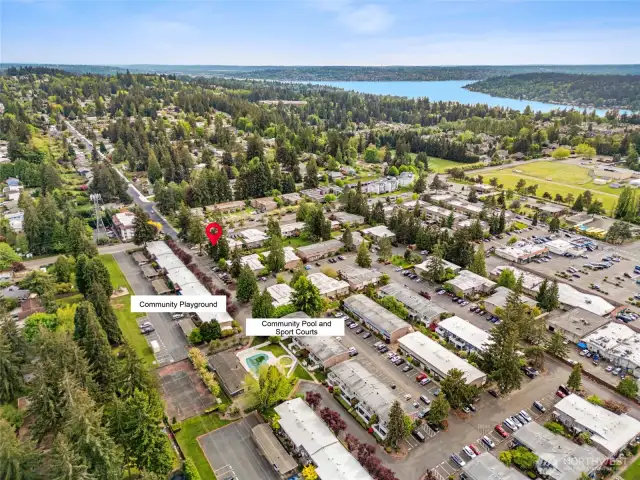 The home is just a short walk to the community amenities.