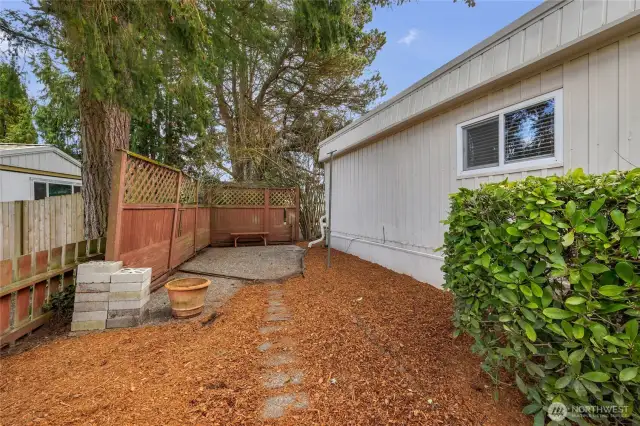 An additional back patio has a private setting.