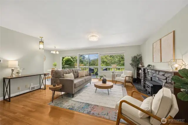 Main living room facing west