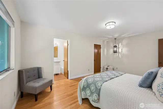 Private bathroom in the primary. walk-in closet on the right