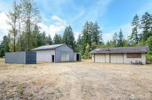 Large Shop with metal barn doors