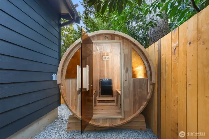 Sauna from 14033 2nd. Sauna has been installed at 14035B.