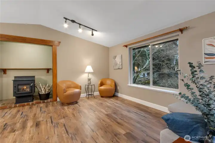 Living Room, Pellet Stove.