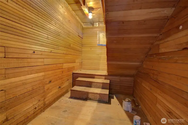 Stairs leading to large attic possible 2 bedrooms and bathroom