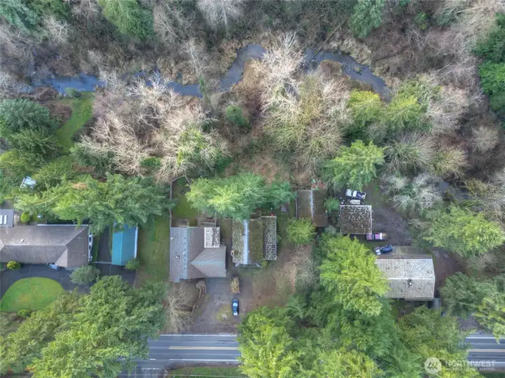 Aerial of the property which back up to the creek