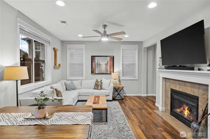 Cozy fireplace to keep you warm until summer weather shows up!