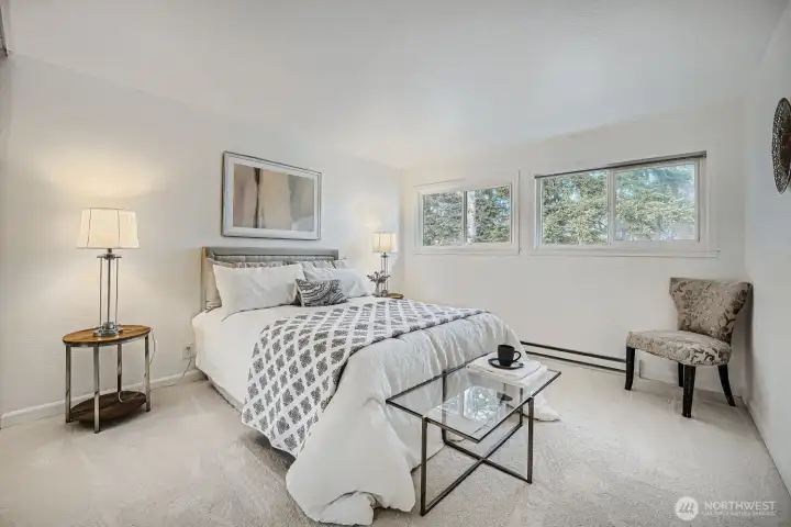 Primary bedroom with new carpet