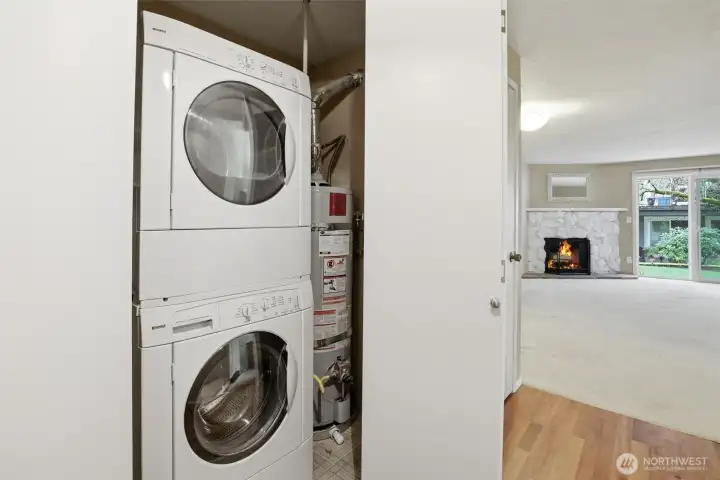 Convenient laundry in the hall closet