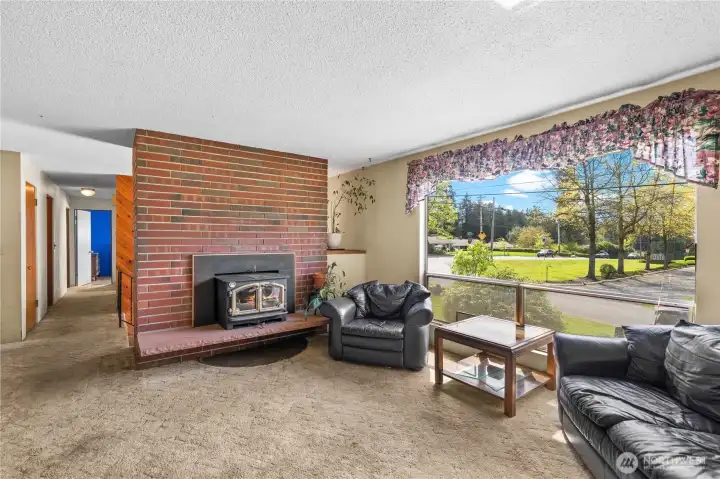Wood burning fireplace