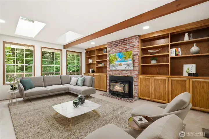 Family room virtually staged