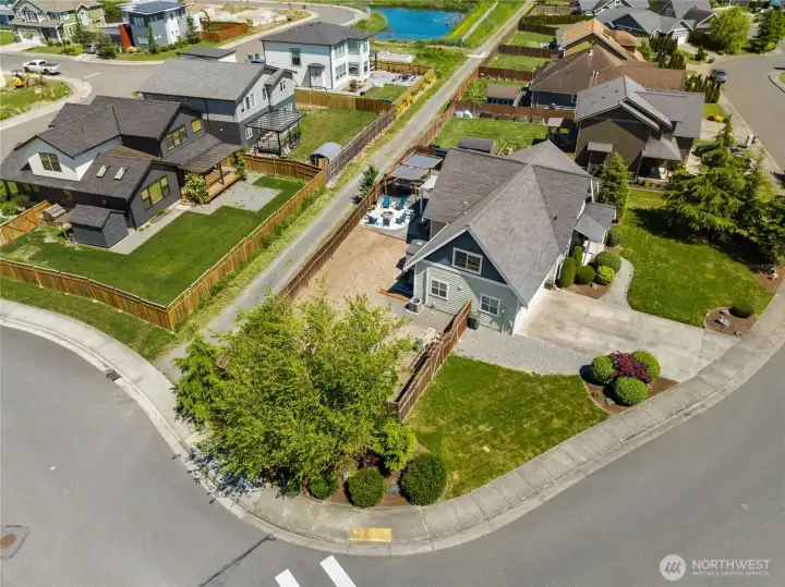 Large corner lot.