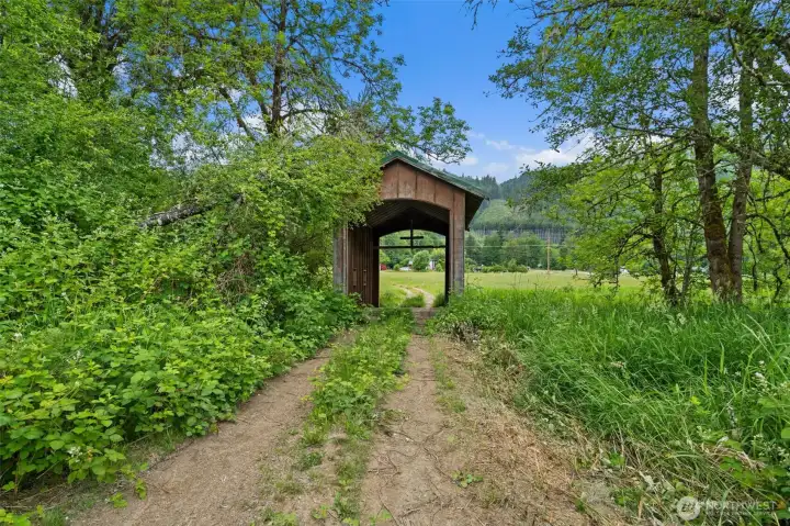 Covered bridge over Lunch Creek