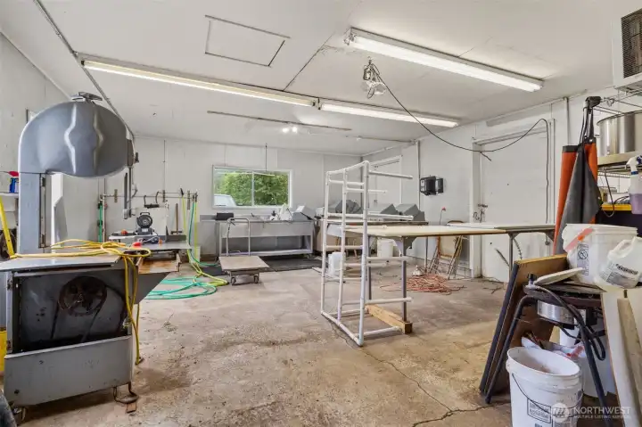 Inside meat processing room