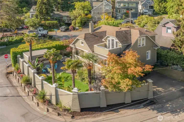 Stunning Craftsman on a coveted corner lot   with Puget Sound views.