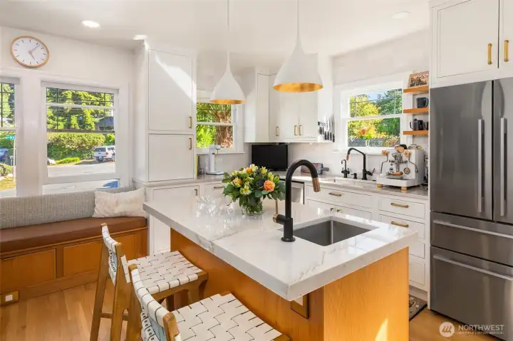 Chef’s kitchen showcases premium appliances, custom finishes, and impeccable detailing.