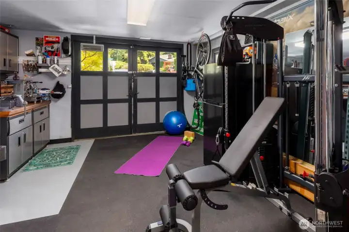 One car attached garage + large storage room. Also 4 off-street parking spaces.