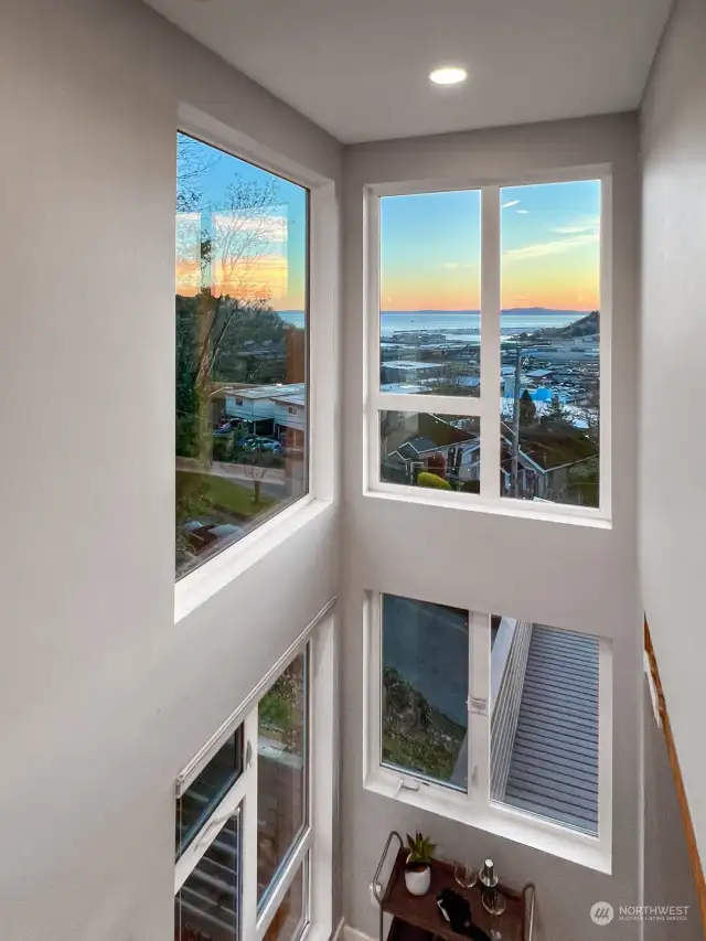 Evening sunsets are even more dreamy from every level including the huge loft!