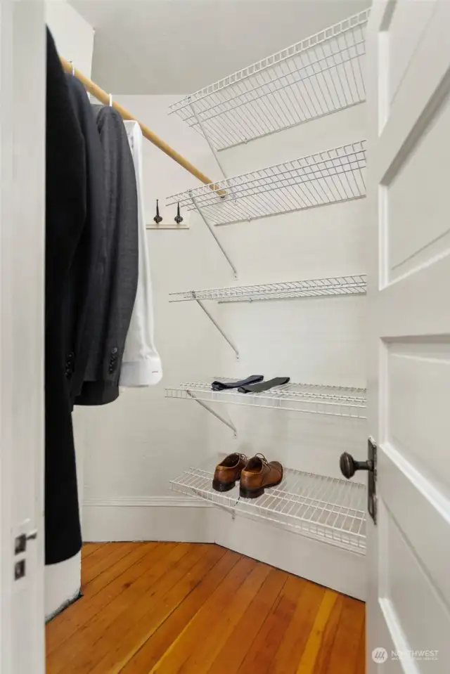 Northeast facing bedroom walk-in closet.