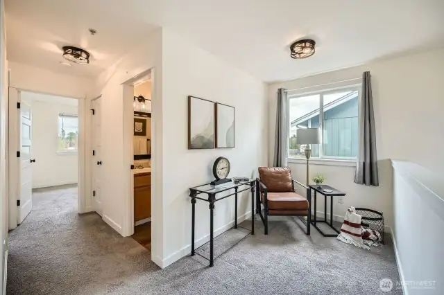 Perfect reading area, or small office, can be found on the upstairs landing.