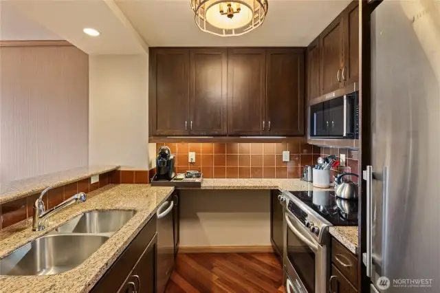 kitchen open to dining