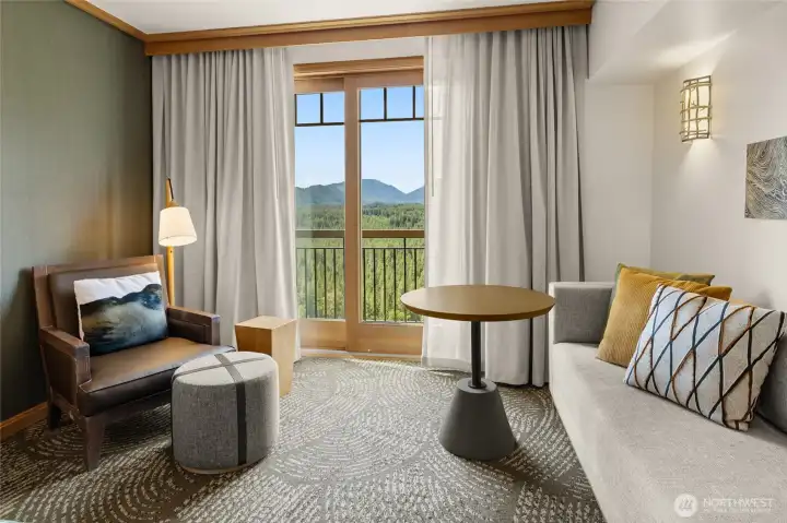 sitting area in bedroom