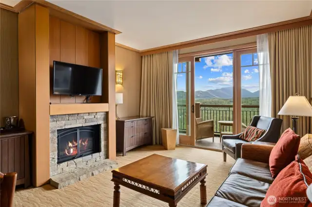 gas fireplace in living room