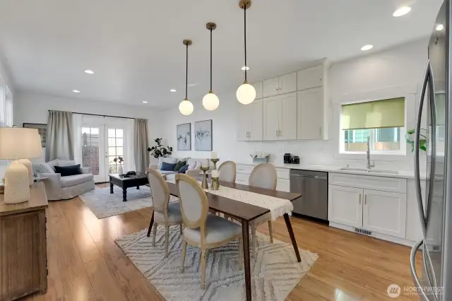 Open concept Kitchen Dining Living Area