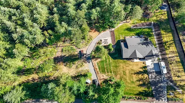 Overhead view, so much room to grow. Room for a shop or a barn. Your own secluded slice of heaven!