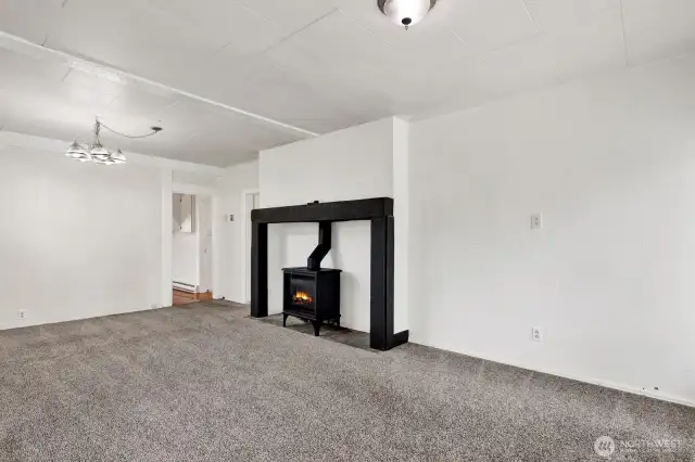 Living Room with gas fireplace.