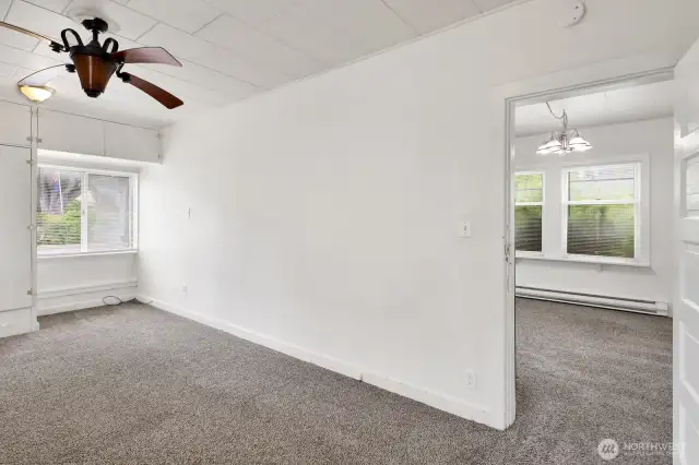 Primary bedroom off the living room.