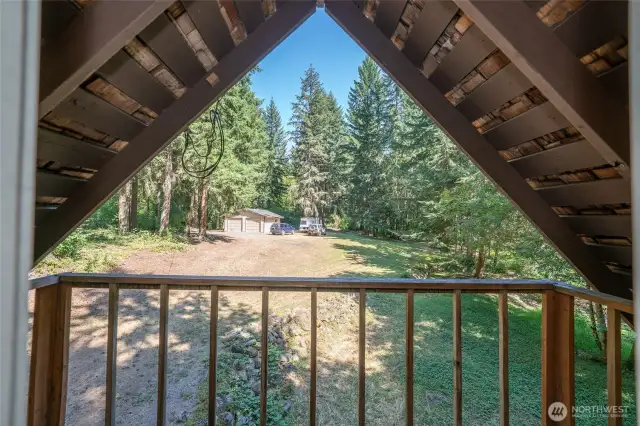 view from upstairs cabin