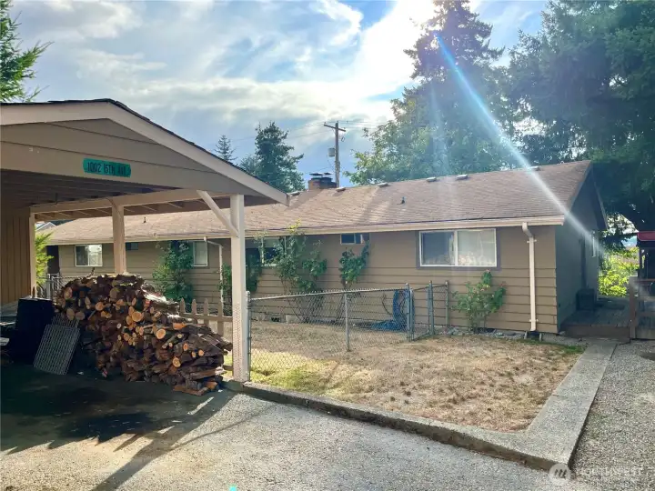 Carport with storage area