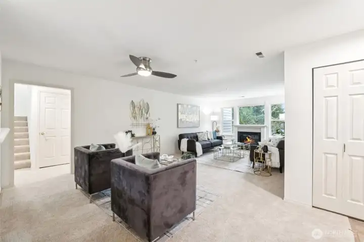 Open spacious living spaces offer flexible layout for furniture placement.