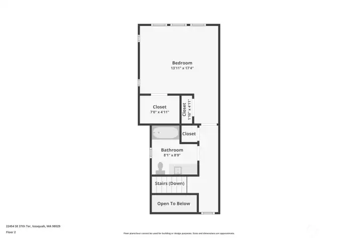 Upper floor plan. Buyer to verify.
