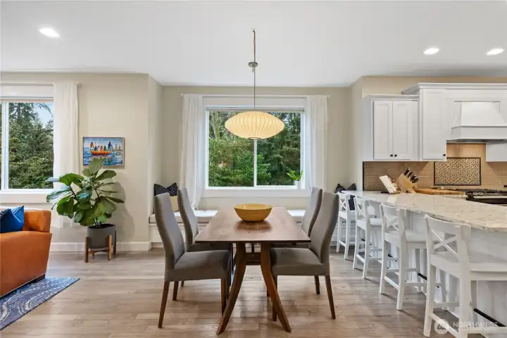 The large windows create a comforting, bright and inviting space