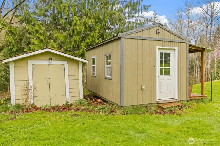 Chicken coop shed and storage shed