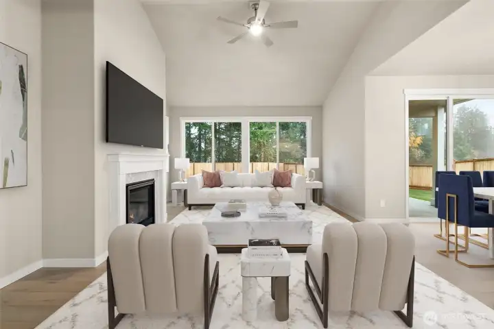 Living Room with views of you private backyard.