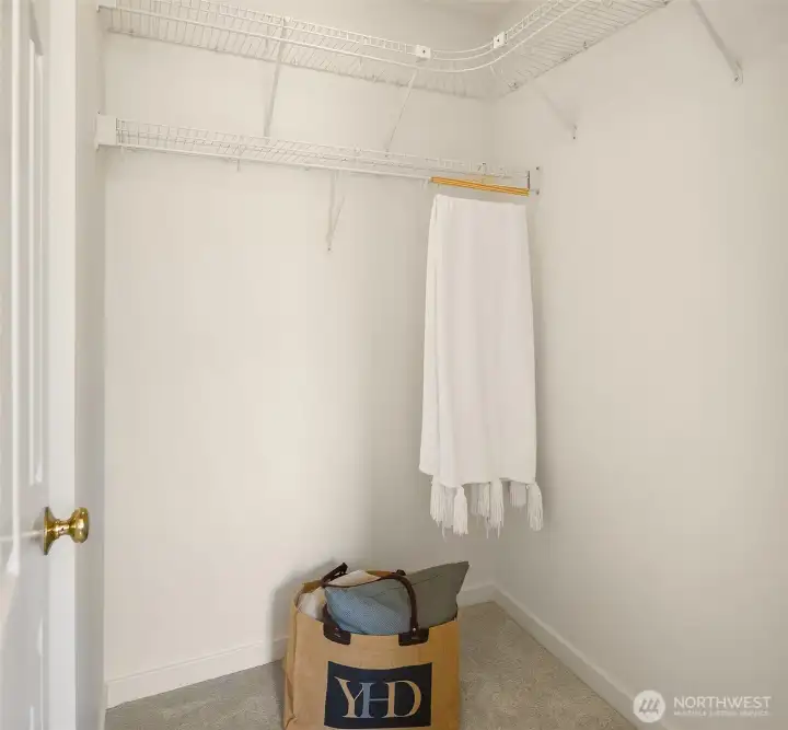 There is also a walk-in closet located just off the primary bath. There is also a walk-in closet located just off the primary bath.