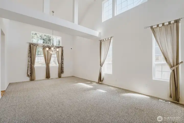 Great room and formal dining room Great room and formal dining room