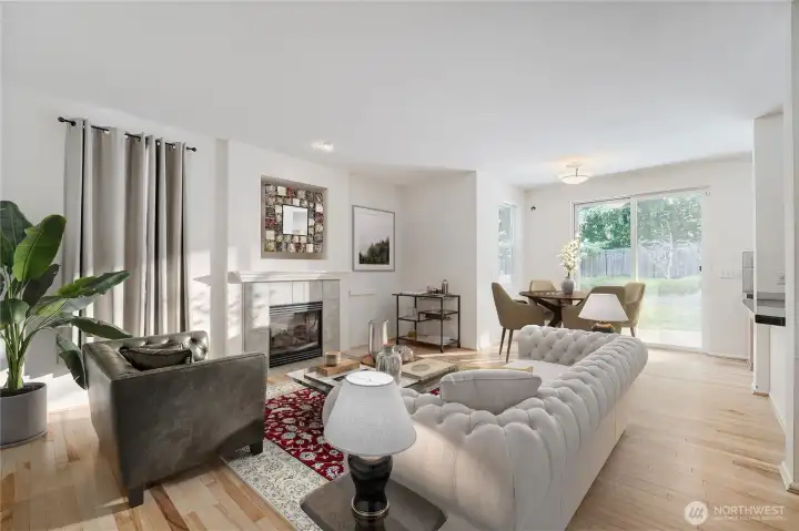Living room and breakfast nook virtually staged Living room and breakfast nook virtually staged