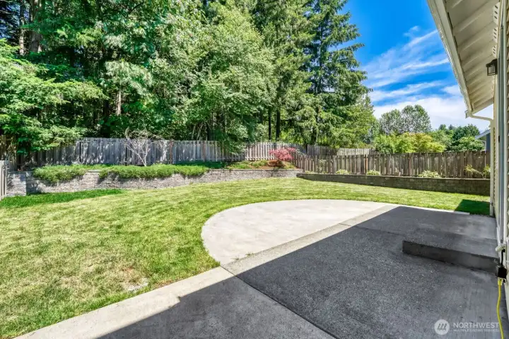 Beautiful and spacious landscaped back patio Beautiful and spacious landscaped back patio