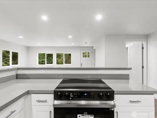 Feel connected while entertaining - Kitchen to Living Area
