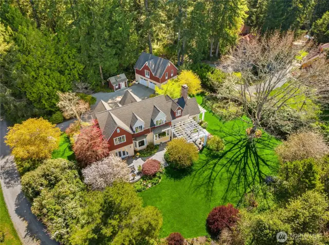 Welcome home! 2.3 private acres with gorgeous gardens and breathtaking Olympic Mountain views.