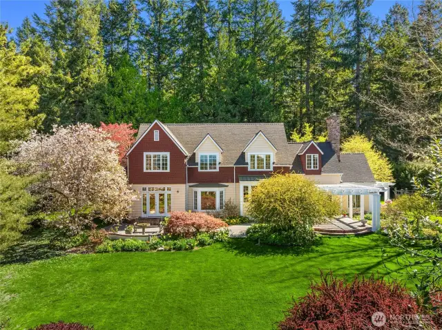 The custom home was designed by local Architect David Balas. Quality finishes inside and out.
